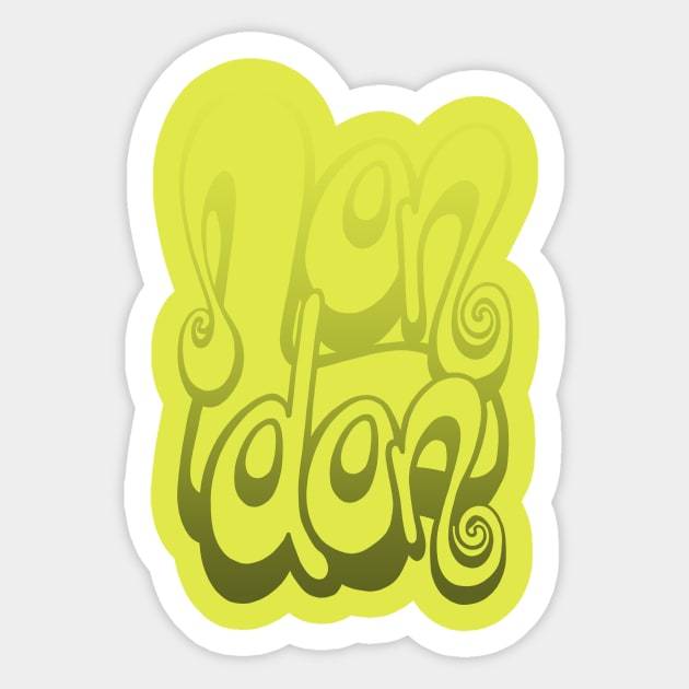 London lettering art - lime punch Sticker by BigNoseArt